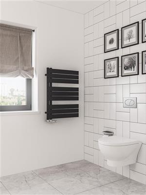 Helmsley 800 x 600 Towel Rail Matt Black