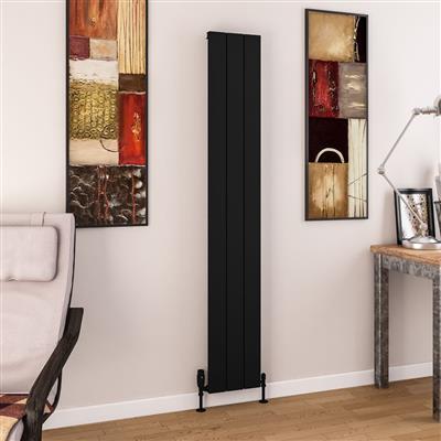 Charlton 1800 x 280 Aluminium Radiator Matt Black