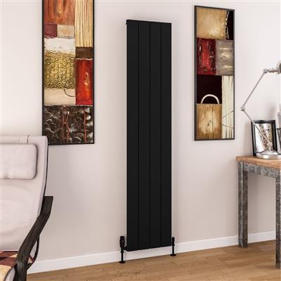 Charlton 1800 x 375 Aluminium Radiator Matt Black