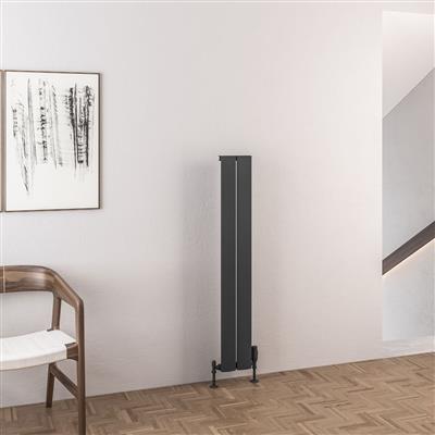 Malmesbury 1200 x 185 Aluminium Radiator Matt Anthracite