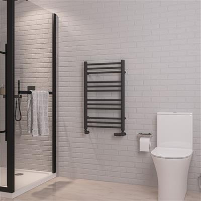 Corinium Round 800 x 500 Towel Rail Matt Anthracite