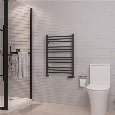 Corinium Round 800 x 600 Towel Rail Matt Anthracite