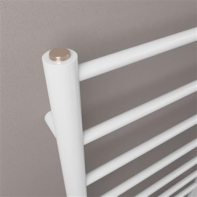 Tuscan Round 1200 x 500 Towel Rail Gloss White