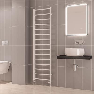 Tuscan Round 1800 x 500 Towel Rail Gloss White