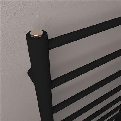 Tuscan Round 800 x 500 Towel Rail Matt Black