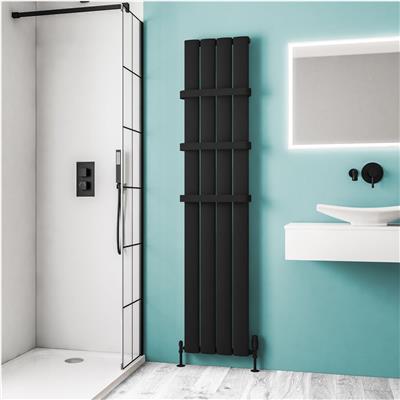 Malmesbury 1800 x 375 Aluminium Radiator Matt Black