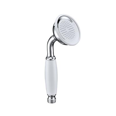 Traditional Full Spray Single Function Shower Handset - White & Chrome