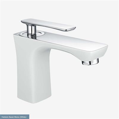 Helston Basin Mono Tap with Waste Matt Textured White