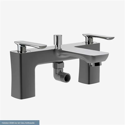 Helston Bath Shower Mixer Tap (BSM) with Handset Gloss Anthracite