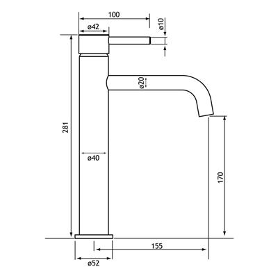 Meriden Extended Basin Mono Tap with Waste Chrome