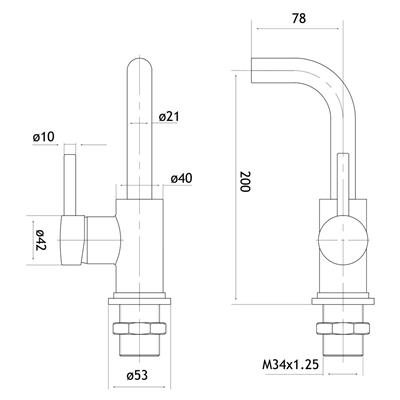 Meriden Wall Mounted Single Lever Curved Spout Basin Mixer Tap Matt Black