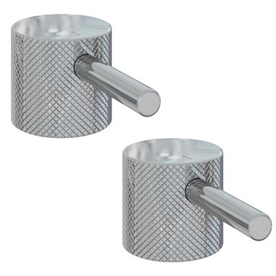 (Pair) Meriden Full Knurling Tap Handles for Bath Filler and Bath Shower Mixer Taps Chrome