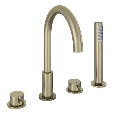 Meriden 4 Tap Hole Bath Shower Mixer Tap Brushed Brass