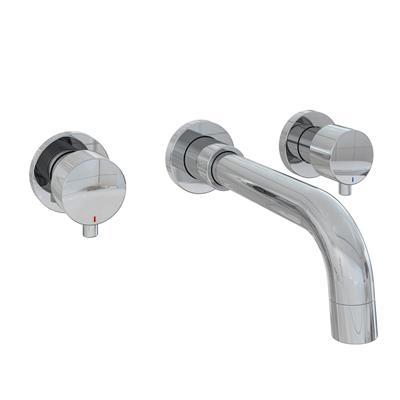 Meriden 3 Tap Hole Wall Mounted Bath Tap Set Chrome