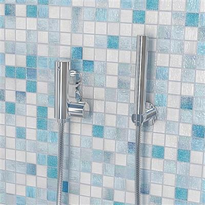 Shower Bundle with Vertical Exposed Valve, Round Handset, Hose & Shower Holder - Chrome