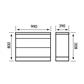 Oslo 1000mm drawer base unit for double bowl High gloss white