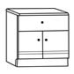 Bonito 60cm base cupboard with drawer White