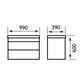 Oslo 100 wall hung push drawer unit High Gloss White