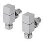 Angled square radiator valve (pair) Chrome