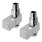 Straight square radiator valve (pair) Chrome