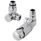 New 15mm Corner TRV & Lockshield Valve Chrome