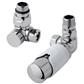 New 15mm Corner TRV and Lockshield Valve Chrome/White Chrome/White