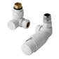 15mm Corner TRV & Lockshield Valve Matt White