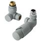 15mm Corner TRV & Lockshield Valve Matt Grey