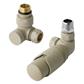 15mm Corner TRV & Lockshield Valve Matt Cappuccino