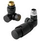 15mm Corner TRV & Lockshield Valve Matt Black