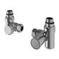 Corner Manual Dual Fuel Radiator Valves (pair) Chrome