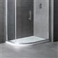 Volente Plan D Left Hand (LH) ABS 1000mm x 800mm Offset Quadrant Stone Resin Shower Tray - White