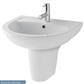 Dura Semi Pedestal with Fixings - White