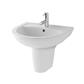 Dura 45cm x 36cm 1 Tap Hole Ceramic Basin with Overflow & Fixings - White