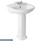 Tamarind 56cm x 47cm 2 Tap Hole Ceramic Basin with Overflow - White