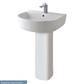 Metro 690mm Slim Rim Full Pedestal with Fixings - White