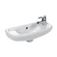 Kompact 50cm x 21cm Right Hand (RH) 1 Tap Hole Cloakroom Basin with Overflow - White