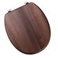 Sherwood Soft Close Toilet Seat with Chrome Hinges - Dark Walnut