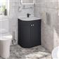 Hardwick 60cm Right Hand (RH) 2 Door Corner Cabinet Basin Unit - Matt Anthracite