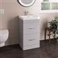 Cavone 50CM 2 Drawer Basin Vanity Unit - Matt Grey