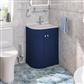 Hardwick 60cm Left Hand (LH) 2 Door Corner Cabinet Basin Unit - Matt Blue