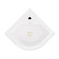 Hardwick 43cm x 43cm 1 Tap Hole Polymarble Corner Basin with Overflow - White