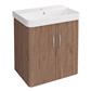 Cavone II 500mm Wall Hung 2 Door Wall Hung Basin Vanity Unit  - Medium Oak 