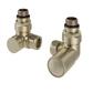 Corner Radiator Valves (pair) Brushed Brass