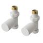 Straight radiator valve (pair) Matt White