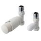 15mm Straight TRV and Lockshield Valve Matt White