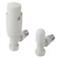 15mm Angled TRV and Lockshield Valve Matt White