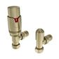 15mm Angled TRV and Lockshield Valve Brushed Brass