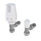 15mm Angled TRV and Lockshield Valve Chrome/White