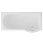 Portland 1600 x 850 x 440mm Left hand (LH) P-Shaped 5mm Shower Bath - White